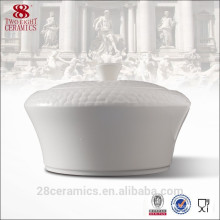 Hot sale white soup tureen for hotel, ceramic tureen